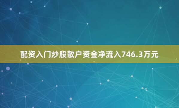 配资入门炒股散户资金净流入746.3万元