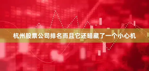 杭州股票公司排名而且它还暗藏了一个小心机